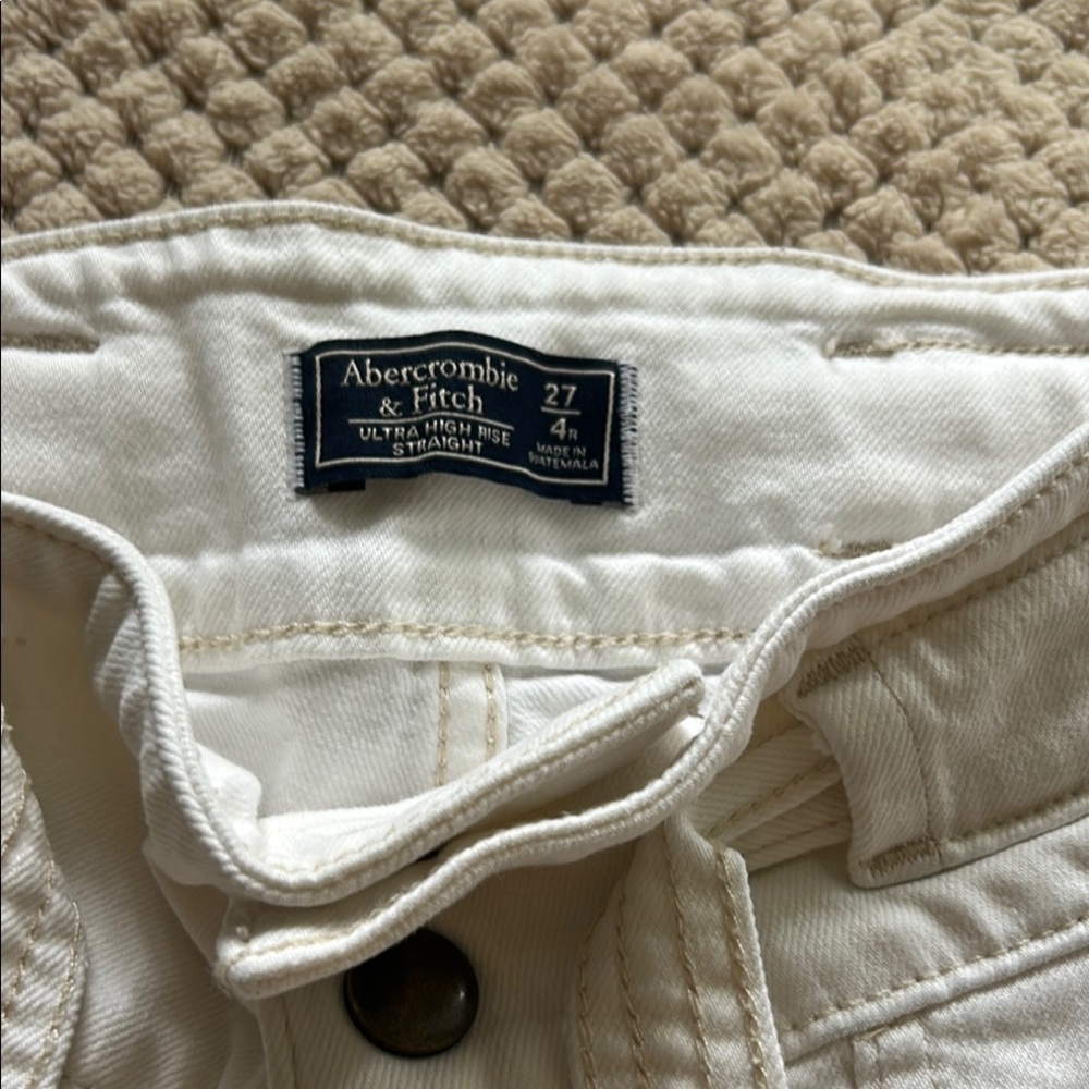 Abercrombie & Fitch Cream Ultra-High Rise Jeans - Picture 7 of 10